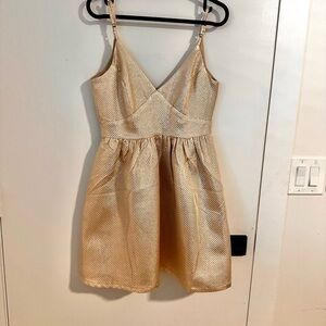 Gold Lame Mini Dress